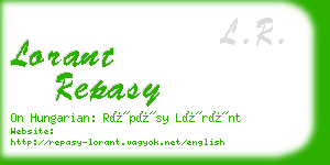 lorant repasy business card